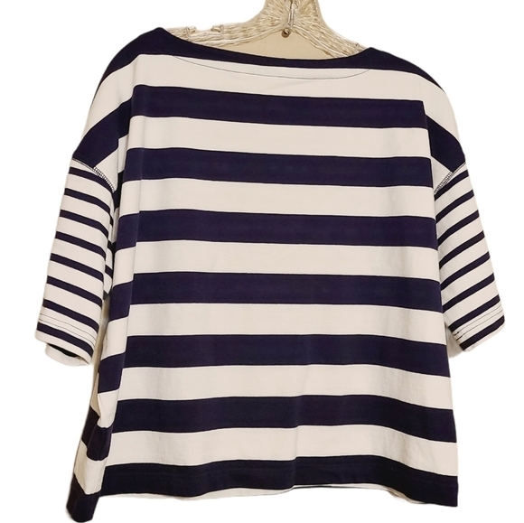 Gap | Women's Navy Striped Mariner's Cropped Tee (Size Medium) - Picture 11 of 11